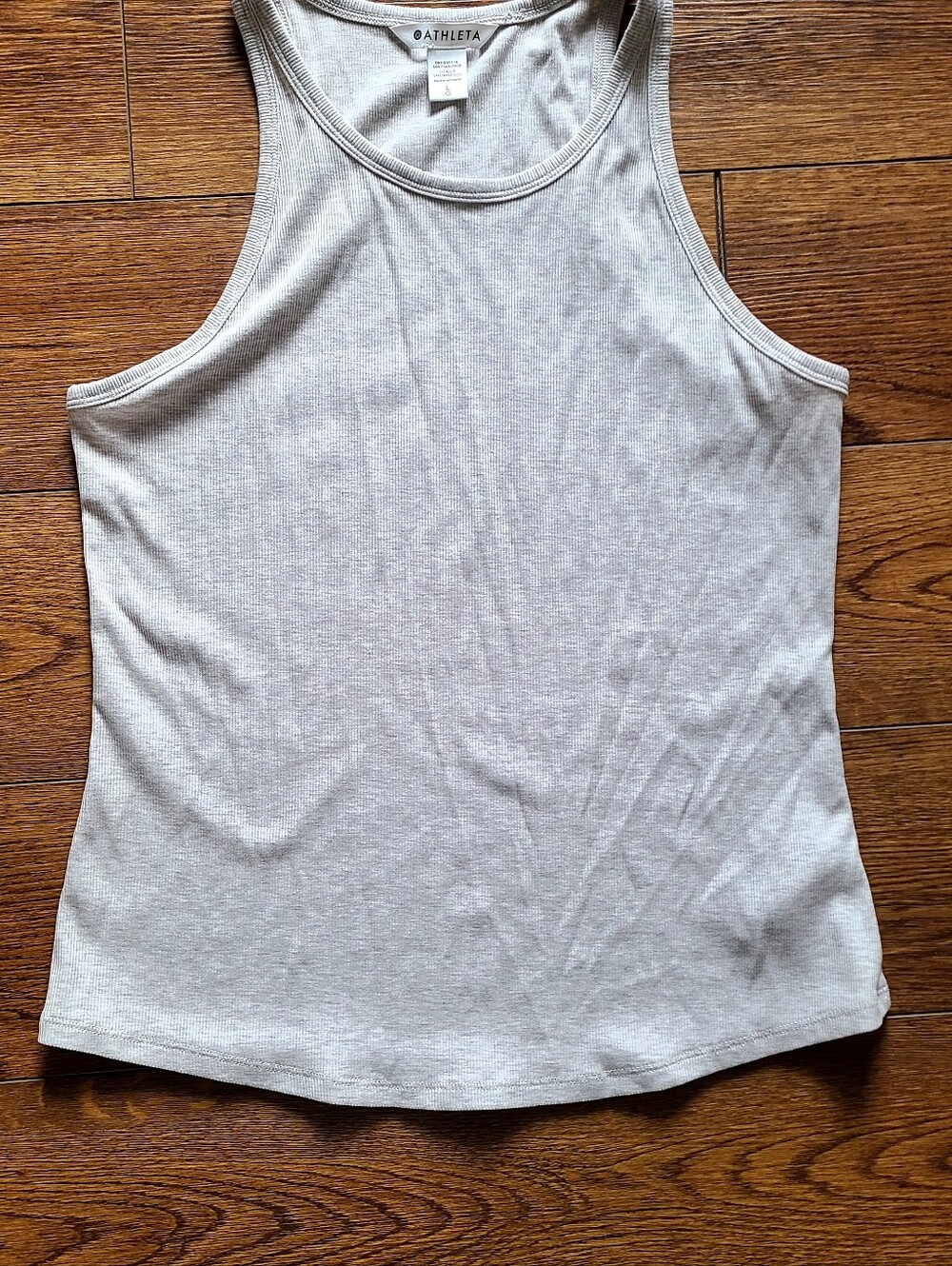 Athleta Ribbed Racerback Tank Top Light Beige Size Large